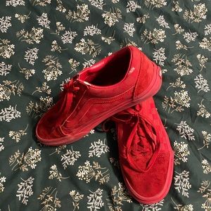 All red checkered vans size 9W